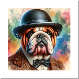 English Bulldog Splash Art Posters and Art